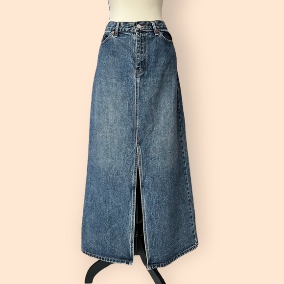 GAP Skirts Vintage Gap Jeans Maxi Denim Skirt With Slit Poshmark